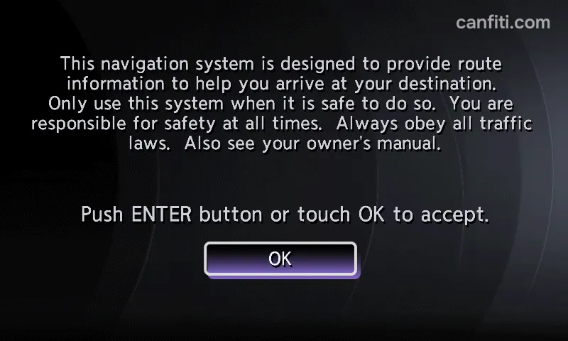 The stock warning screen that the firmware removes